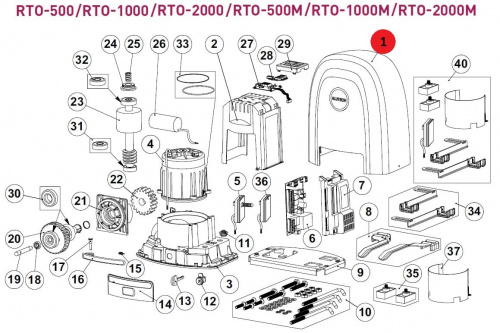 ALUTECH RTO.01-F: Корпус для откатного привода RTO. Крышка привода фото