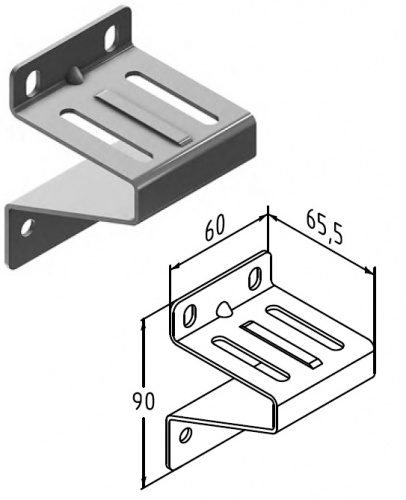ALUTECH:  406136656 - Кронштейн боковой   RBI123 (цв. YW355F) для промышленных ворот фото