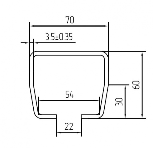 Балка направляющая (профиль, шина, рельс) 6 метров 70x60x3,5 мм SG.01.001.A для откатных (сдвижных) ворот, оцинкованная ALUTECH фото
