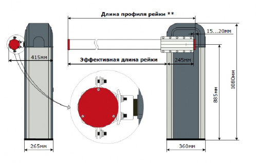 Комплект шлагбаума AN-MOTORS ASB6000R (с круглой стрелой 6,25 м.) фото
