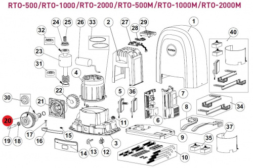 ALUTECH RTO.20-F: Выходной вал с колесом червячным фото